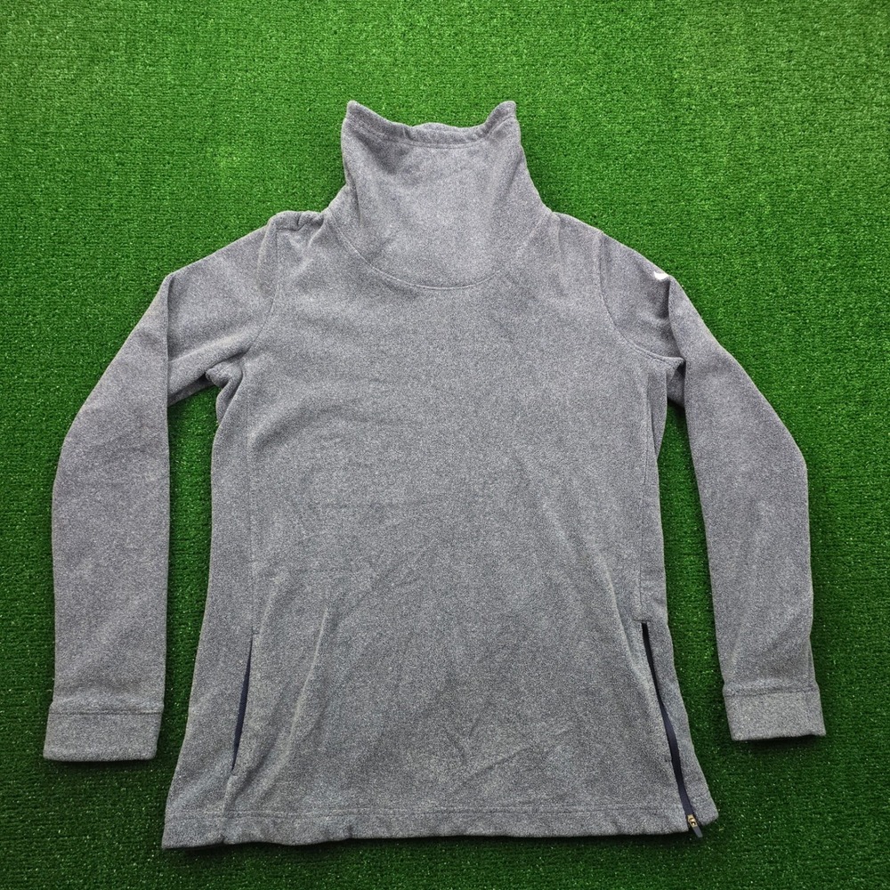 Nike Dri Fit‎ Sweatshirt Womens Medium Blue Pullover Fleece Mock Neck AQ4690